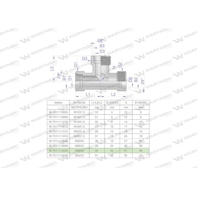 Trójnik hydrauliczny metryczny BBB M45x2 7011113535 | Exvi