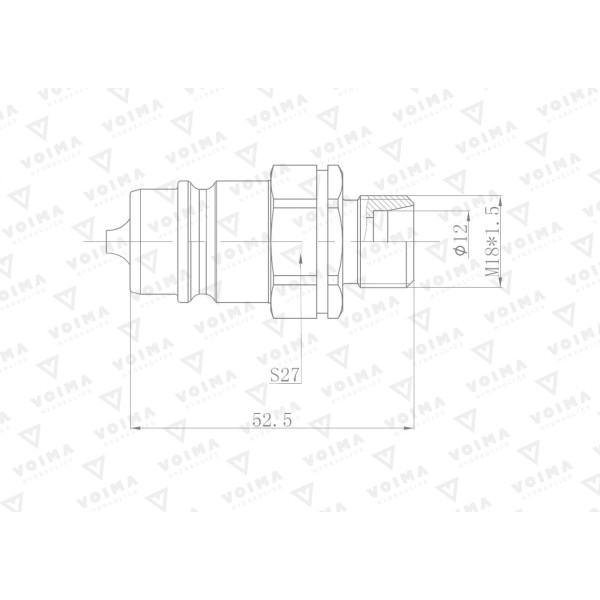 Szybkozłącze hydrauliczne wtyczka EURO V-M18WT | Exvi