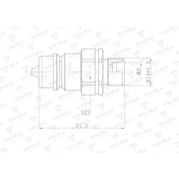 Szybkozłącze hydrauliczne wtyczka EURO V-M14WT | Exvi