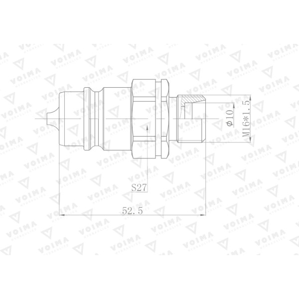 Szybkozłącze hydrauliczne wtyczka EURO V-M16WT | Exvi