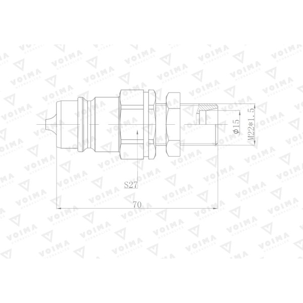 Szybkozłącze hydrauliczne wtyczka EURO V-ML22WT | Exvi