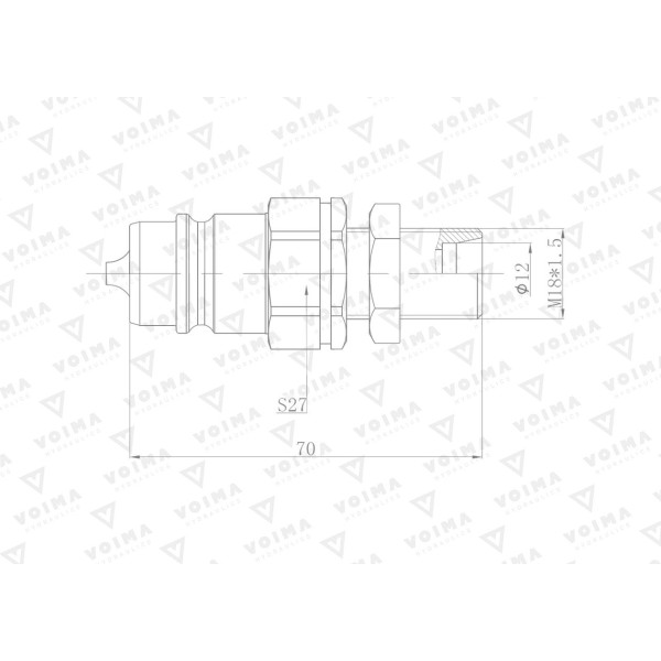 Szybkozłącze hydrauliczne wtyczka EURO V-ML18WT | Exvi