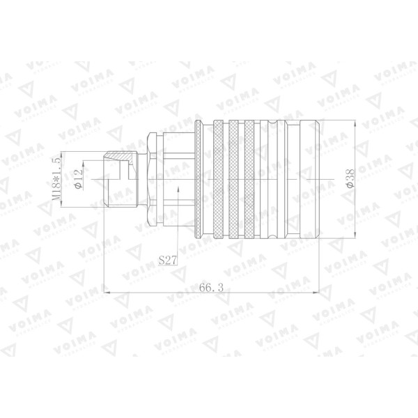 Szybkozłącze hydrauliczne gniazdo EURO V-M18GN | Exvi