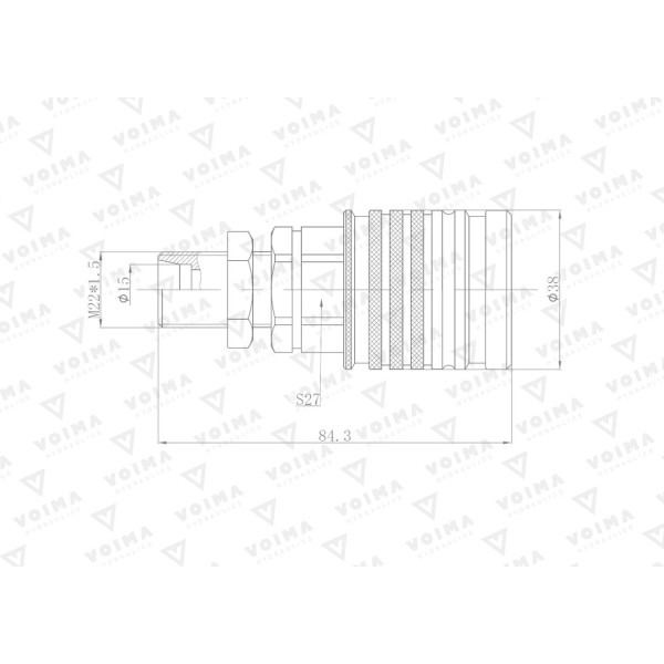 Szybkozłącze hydrauliczne gniazdo EURO V-ML22GN | Exvi