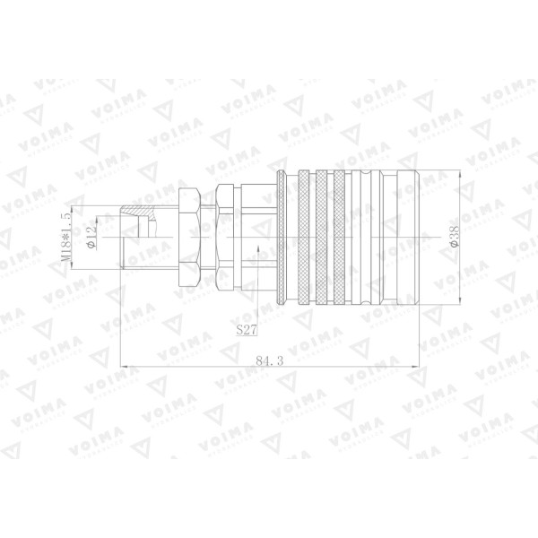 Szybkozłącze hydrauliczne gniazdo EURO V-ML18GN | Exvi