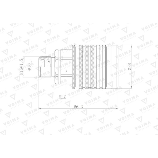 Szybkozłącze hydrauliczne gniazdo EURO V-M16GN | Exvi
