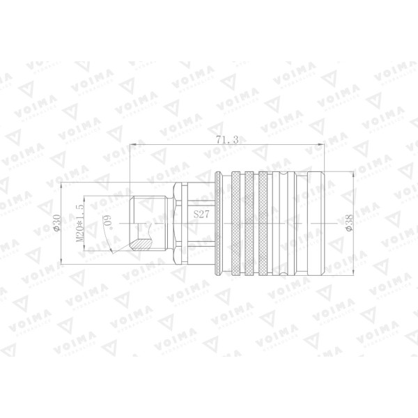 Szybkozłącze hydrauliczne gniazdo EURO V-M20GN | Exvi