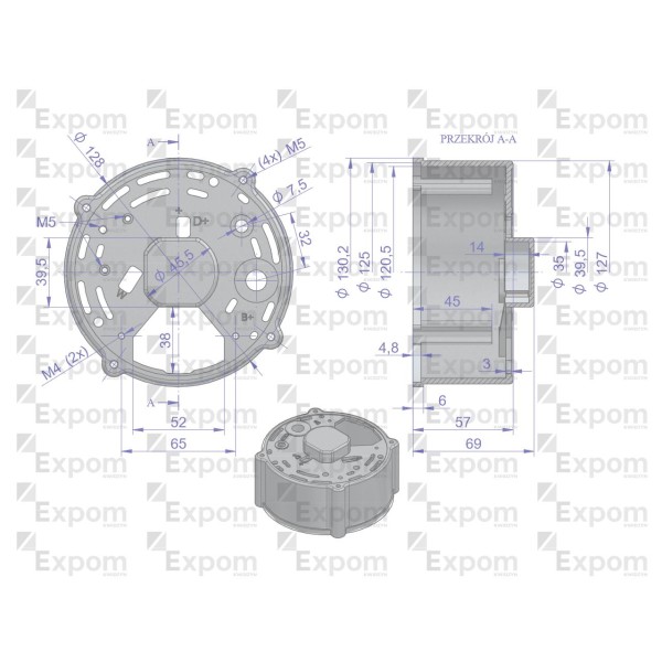 Pokrywa tylna alternatora 0120488205EX 1125884493EX | Exvi