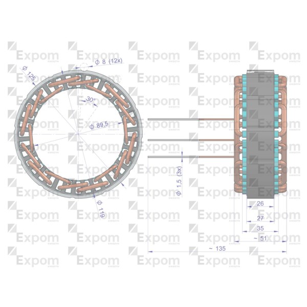 Stojan alternatora 0120488205EX Nowy 1125045063EX | Exvi