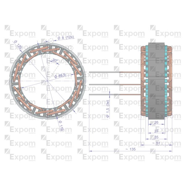 Stojan alternatora 0120488205EX Nowy 1125045063EX | Exvi