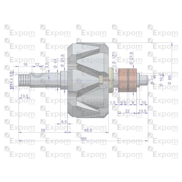 Wirnik alternatora 0120488205EX Nowy 1124034667EX | Exvi