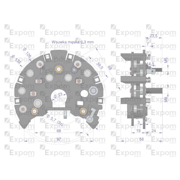 Prostownik diody alternatora 1127319035EX | Exvi