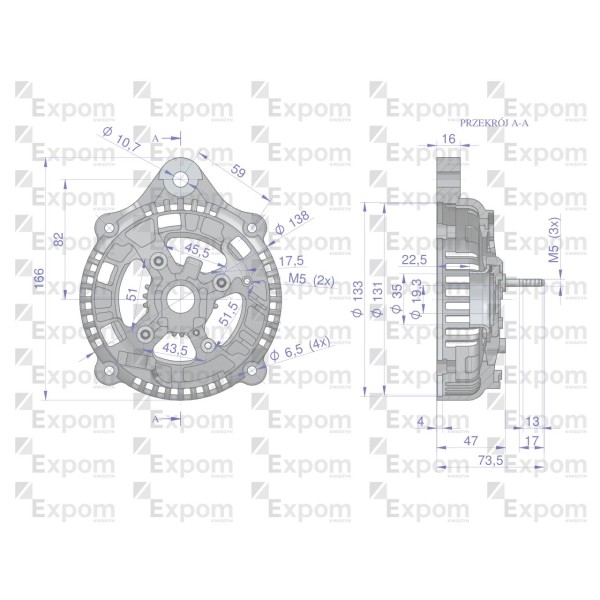 Pokrywa tylna alternatora 021580-4100EX | Exvi
