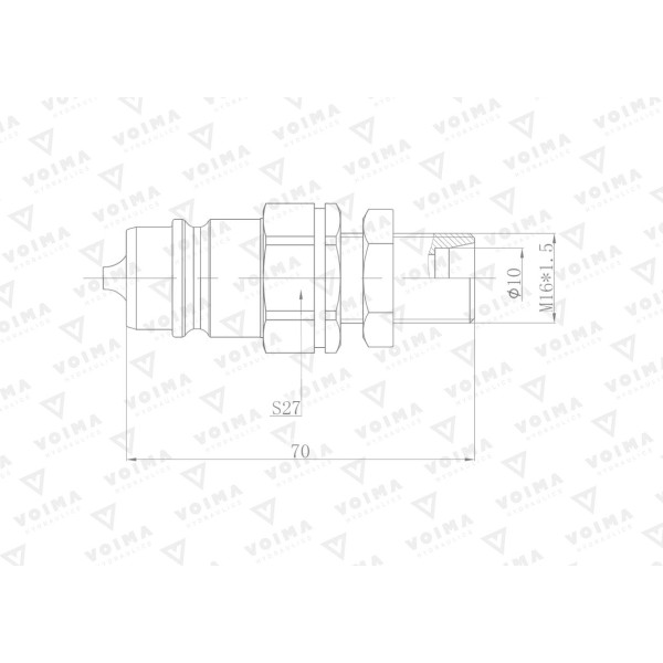 Szybkozłącze hydrauliczne wtyczka EURO V-ML16WT | Exvi