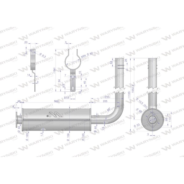 Tłumik Bizon kompletny Z-058WARYŃSKI 5058390030W | Exvi