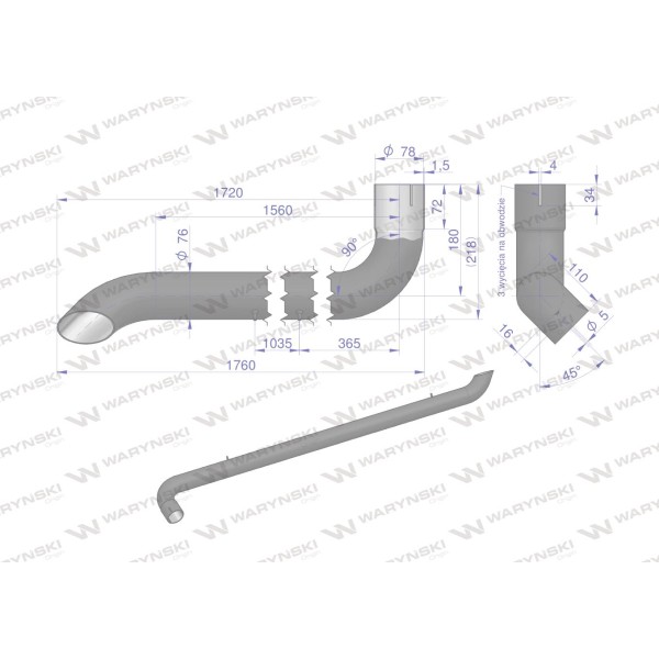 Tłumik rura wydechu AL164277 John Deere AL155688W | Exvi
