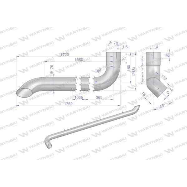 Tłumik rura wydechu inox AL164277 John AL155688.1W | Exvi