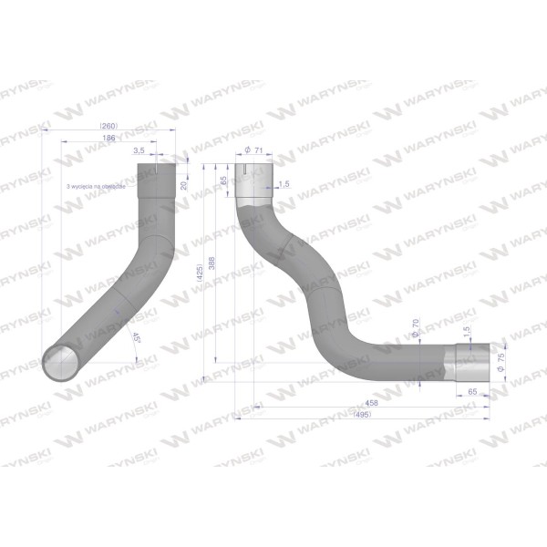 Kolano rura łączeniowa tłumika L169968 L169967W | Exvi