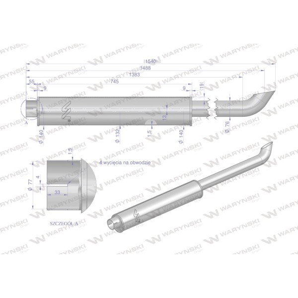Tłumik rura Renault 7700519115 7700014000.1W | Exvi