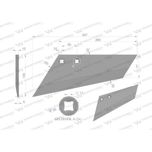Lemiesz agregatu podorywkowego lewy 3001162 | Exvi