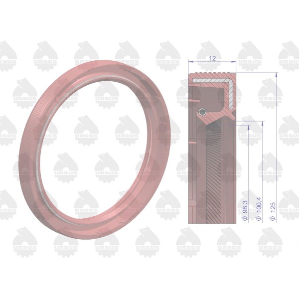Pierścień uszczelniający uszczelniacz 100X125X12FU | Exvi