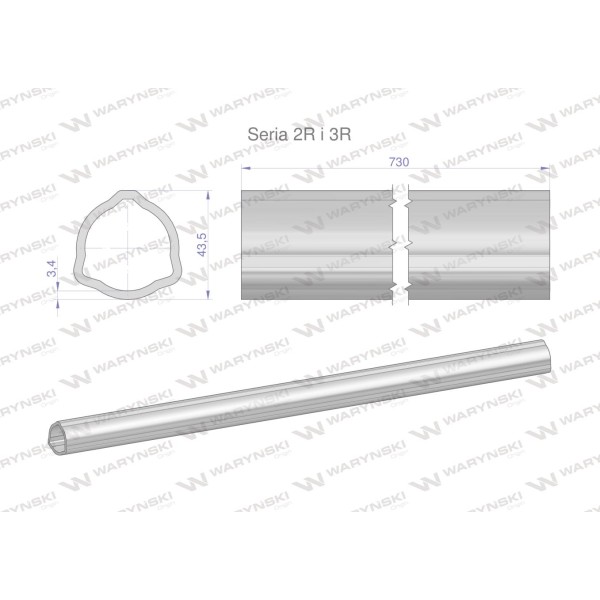 Rura zewnętrzna Seria 2R i 3R do wału 860 WR2322735 | Exvi