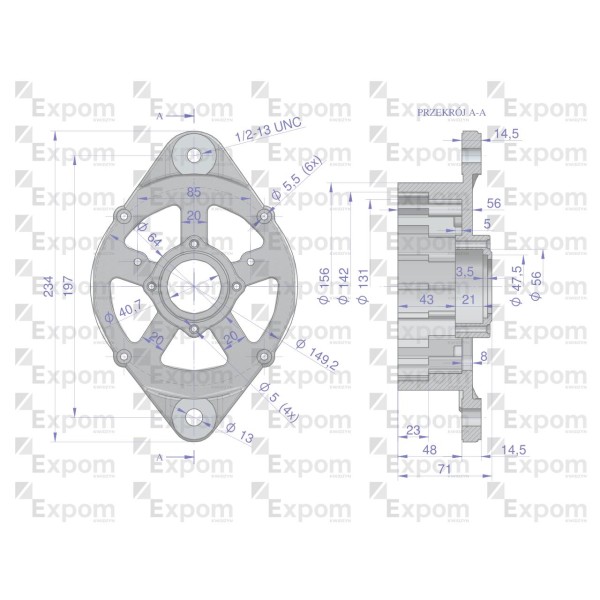 Pokrywa przednia alternatora 0120468055.1EX | Exvi