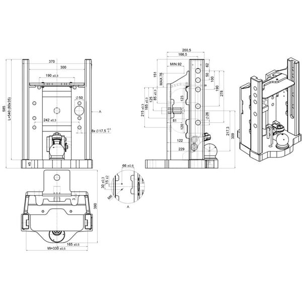 Korpus zaczepu, 330mm K80 00146810A11 | Exvi