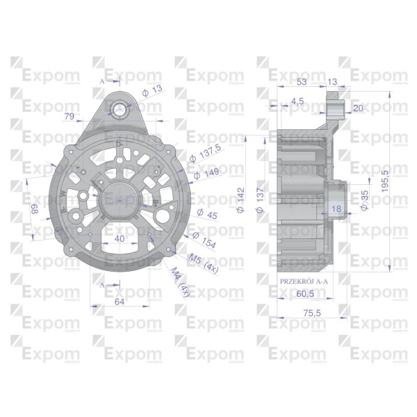 Pokrywa tylna alternatora 0120468055EX 1125885129EX | Exvi