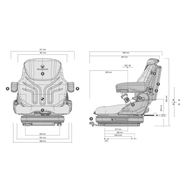 Siedzenie Primo XL Plus, obszyte tkaniną G1453490 | Exvi