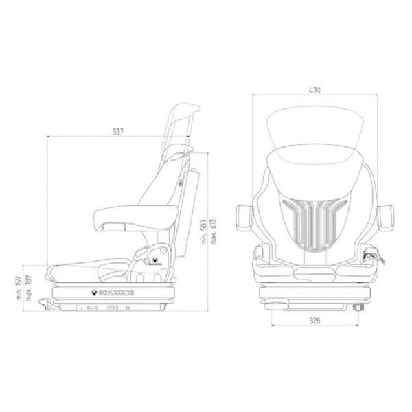 Siedzenie Primo XL Plus, obszyte tkaniną G1453490 | Exvi