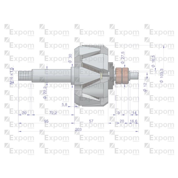Wirnik alternatora 0120468055EX Nowy 1124035213EX | Exvi