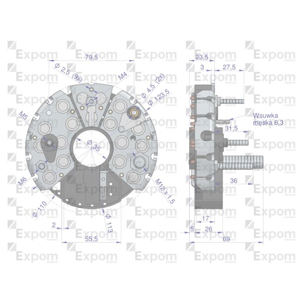 Prostownik diody 0120468055EX Nowy Typ 1127320954EX | Exvi