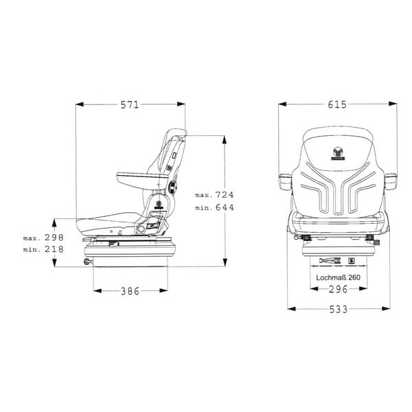 Siedzenie mechaniczne Maximo Basic Grammer G1288549 | Exvi
