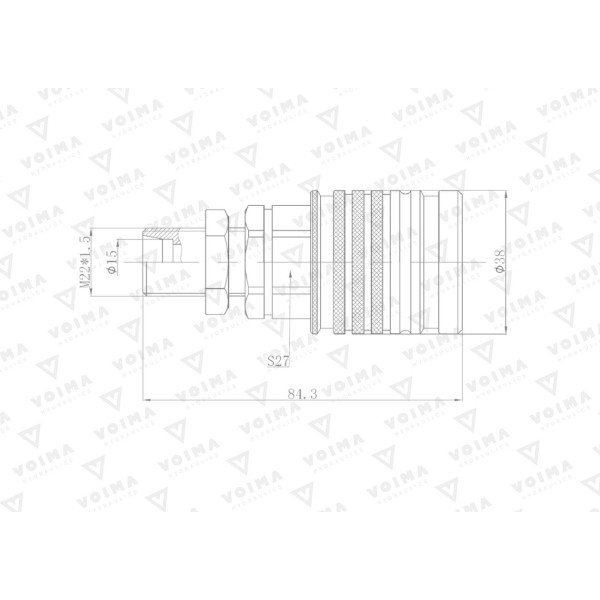 Szybkozłącze hydrauliczne gniazdo EURO V-ML22GN-50 | Exvi
