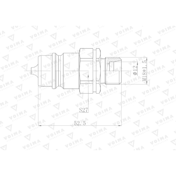 Szybkozłącze hydrauliczne wtyczka EURO V-M18WT-50 | Exvi