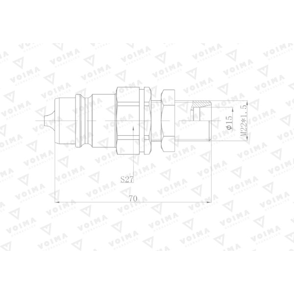 Szybkozłącze hydrauliczne wtyczka EURO V-ML22WT-50 | Exvi