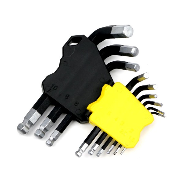 Zestaw kluczy HEX 1.5-10 mm ze stali S2 9el WMK192 | Exvi