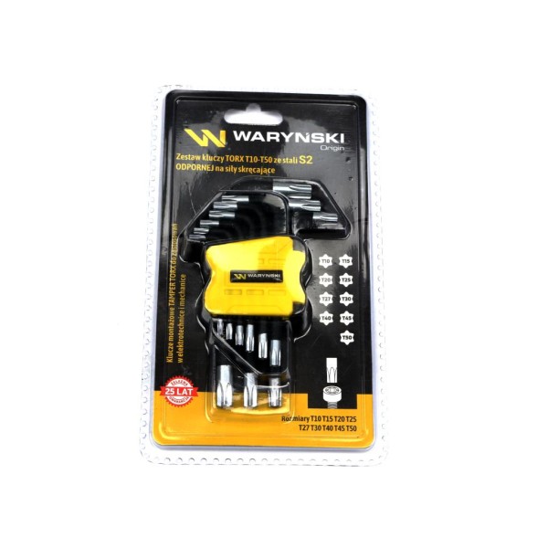 Zestaw kluczy TORX T10-T50 ze stali S2 9el WMK194 | Exvi