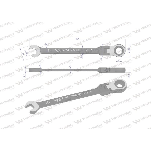 Klucz płasko-oczkowy 10 mm z grzechotką 72 WMK075 | Exvi