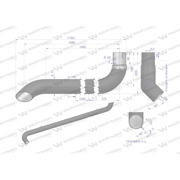 Tłumik rura wylotowa AL116287 John Deere AL116287W | Exvi