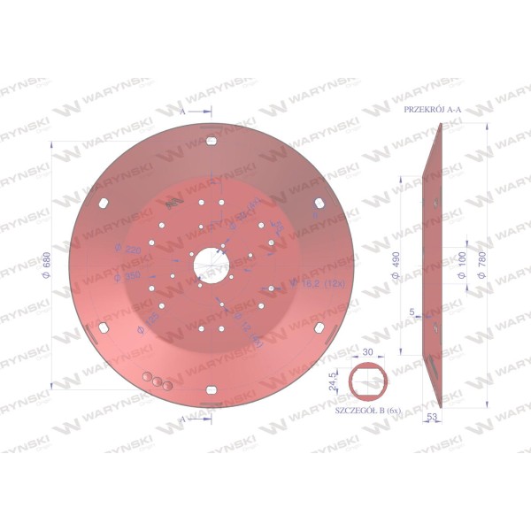 Talerz roboczy Kosiarka rotacyjna 1,65 m 5036010370 | Exvi
