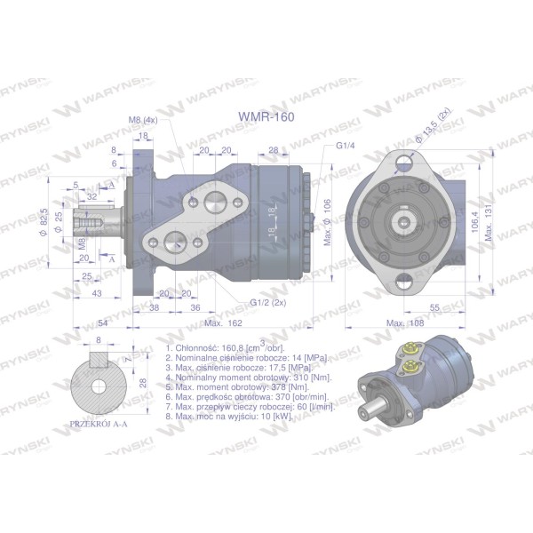 Silnik hydrauliczny orbitalny WMR 160 WMR-160 | Exvi