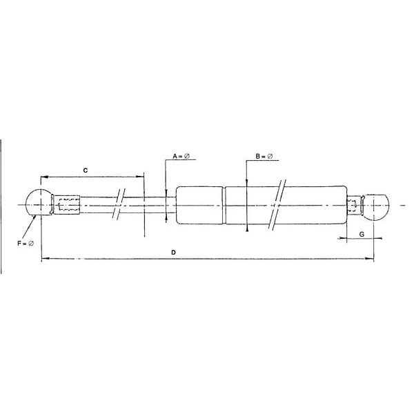 Sprężyna gazowa L373.5 mm 100N Stabilus CA369012 | Exvi