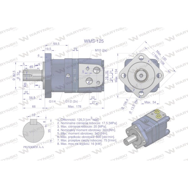 Silnik hydrauliczny orbitalny WMS 125 WMS-125 | Exvi