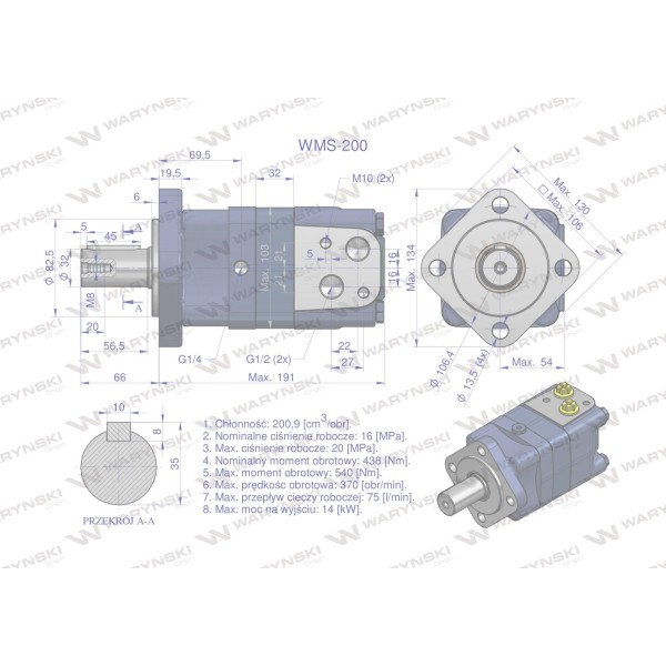 Silnik hydrauliczny orbitalny WMS 200 WMS-200 | Exvi