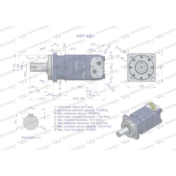 Silnik hydrauliczny orbitalny WMT 630 WMT-630 | Exvi