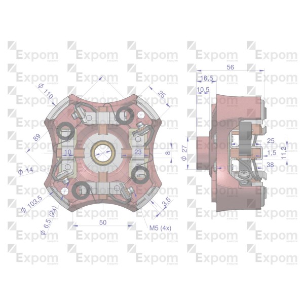 Szczotkotrzymacz kompletny z szczotkami 151400.1EX | Exvi