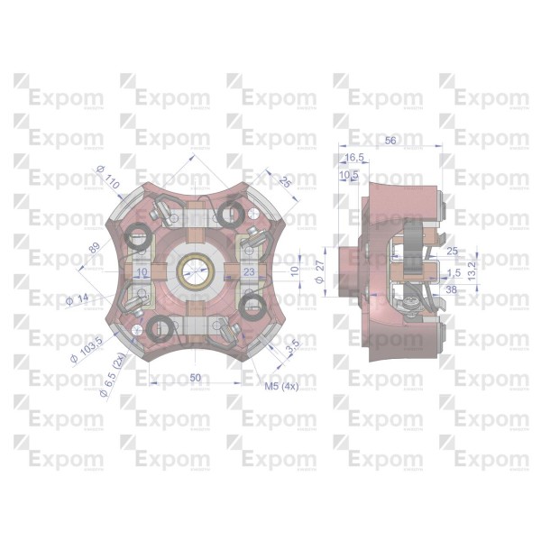 Szczotkotrzymacz kompletny z szczotkami 154400EX | Exvi