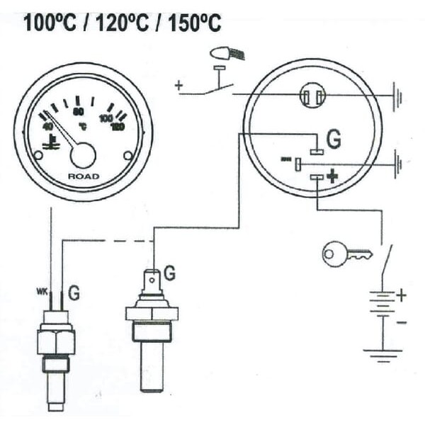 Wskaźnik temperatury, 150ºC, 12 V I00018 | Exvi